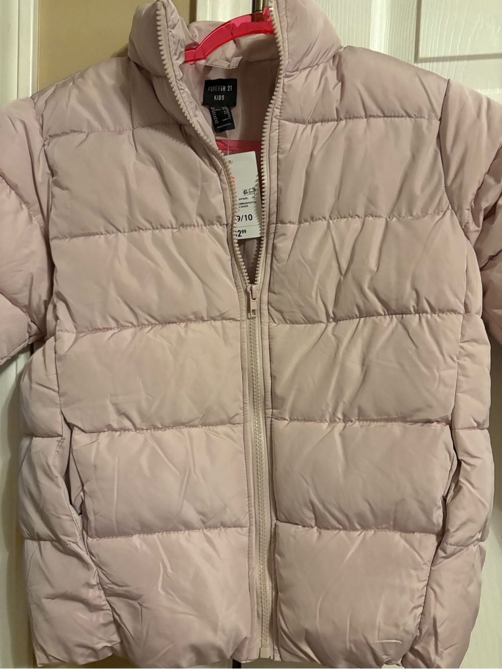 Forever 21 Kids Pale Pink Quilted Puffer Jacket